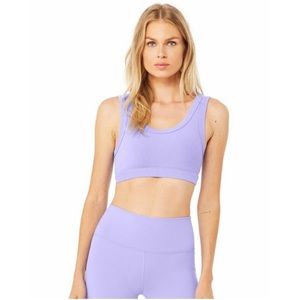 Alo Yoga Purple Set Wellness Bra and Airbrush 7" Biker Short | SZ S